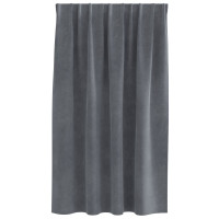 Produktbild för Mörkläggningsgardiner 2 pcs Ljusgrå 140 x 140 cm Sammet
