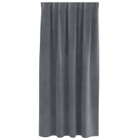 Produktbild för Mörkläggningsgardiner 2 pcs Ljusgrå 140 x 175 cm Sammet