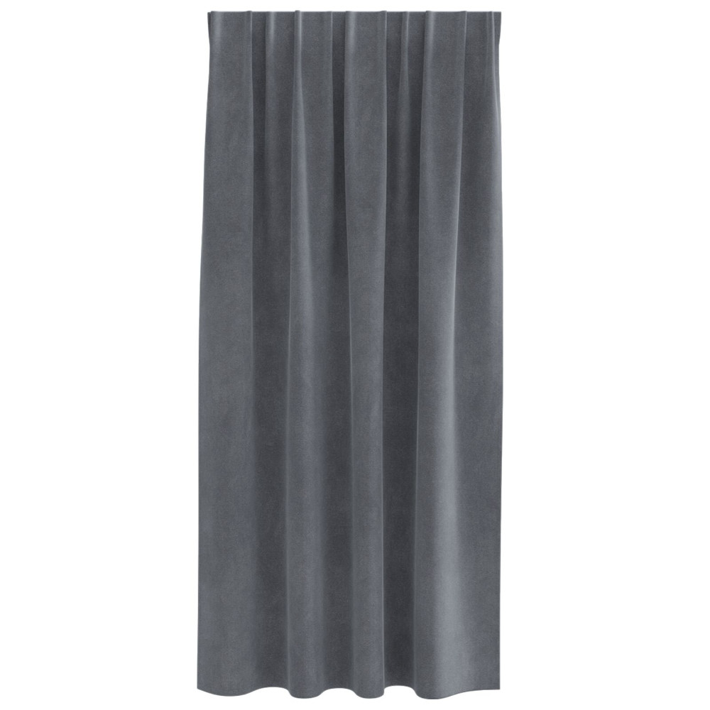 Produktbild för Mörkläggningsgardiner 2 pcs Ljusgrå 140 x 175 cm Sammet