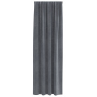 Produktbild för Mörkläggningsgardiner 2 pcs Ljusgrå 140 x 225 cm Sammet