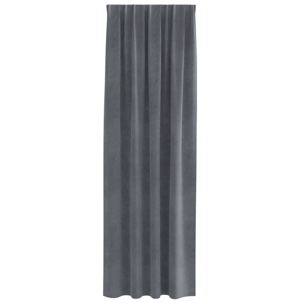 Produktbild för Mörkläggningsgardiner 2 pcs Ljusgrå 140 x 245 cm Sammet