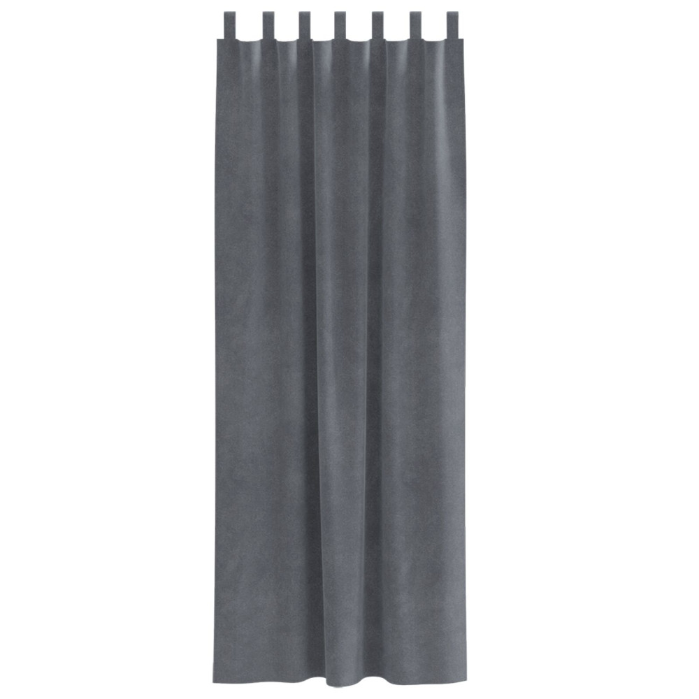 Produktbild för Mörkläggningsgardiner 2 pcs Ljusgrå 140 x 245 cm Sammet