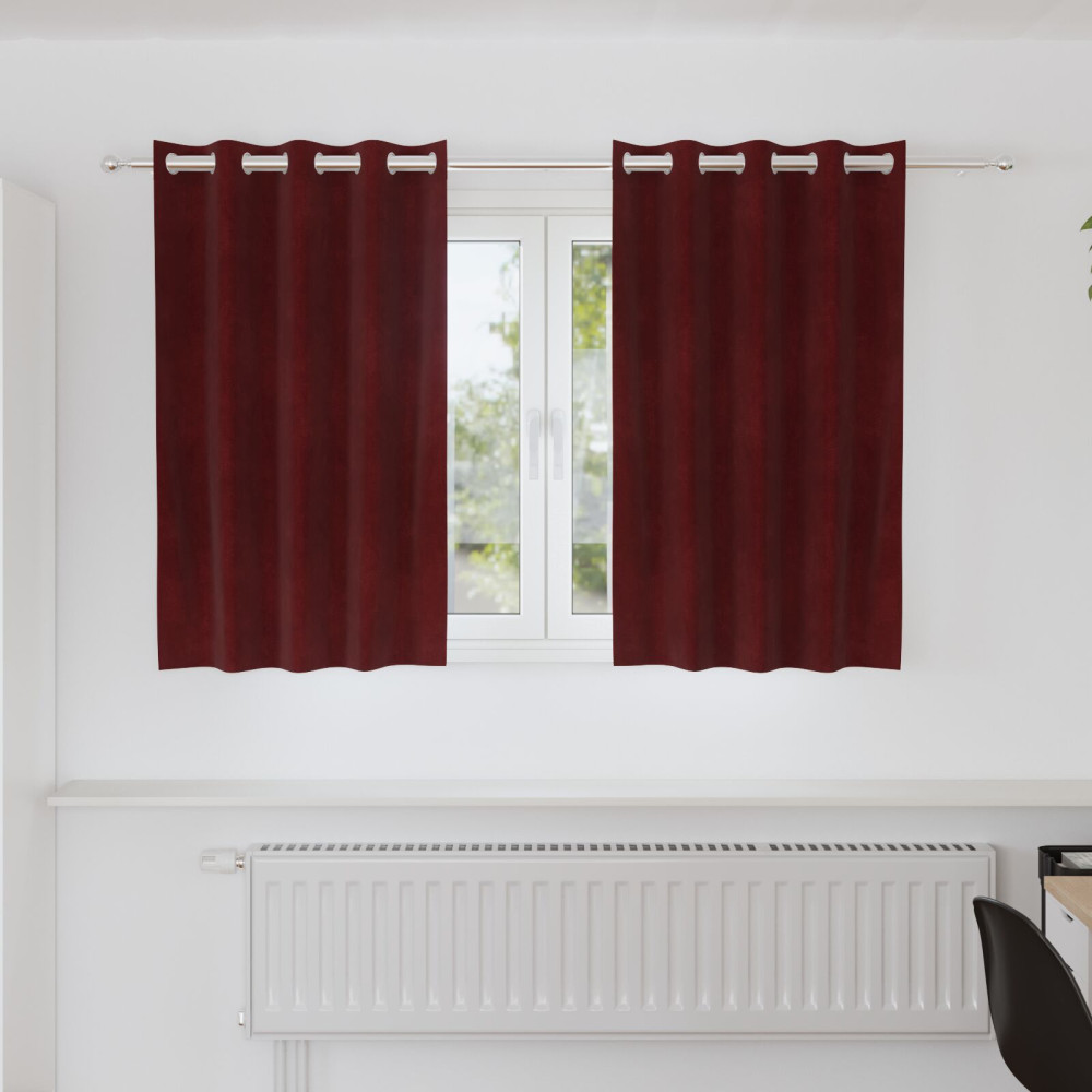 Produktbild för Mörkläggningsgardiner 2 pcs Vinröd 140 x 140 cm Sammet
