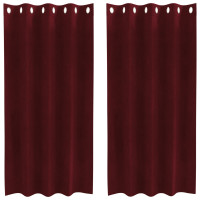 Produktbild för Mörkläggningsgardiner 2 pcs Vinröd 140 x 175 cm Sammet