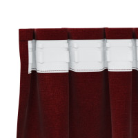 Produktbild för Mörkläggningsgardiner 2 pcs Vinröd 140 x 140 cm Sammet