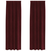 Produktbild för Mörkläggningsgardiner 2 pcs Vinröd 140 x 260 cm Sammet