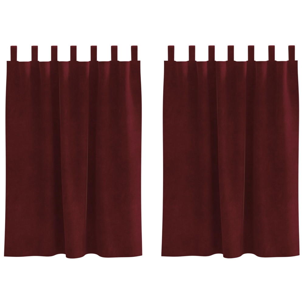 Produktbild för Mörkläggningsgardiner 2 pcs Vinröd 140 x 140 cm Sammet