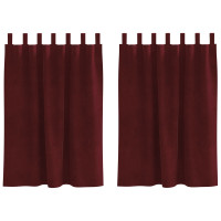 Produktbild för Mörkläggningsgardiner 2 pcs Vinröd 140 x 140 cm Sammet