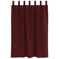 Produktbild för Mörkläggningsgardiner 2 pcs Vinröd 140 x 140 cm Sammet