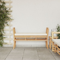 Produktbild för Trädgårdsbänk med kudde Brun 110 x 38 x 65cm Bambu