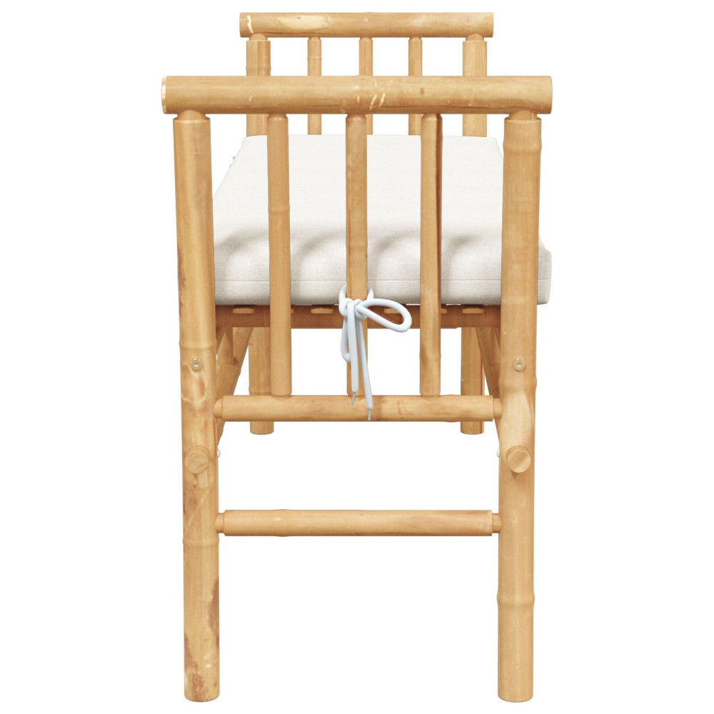 Produktbild för Trädgårdsbänk med kudde Brun 110 x 38 x 65cm Bambu