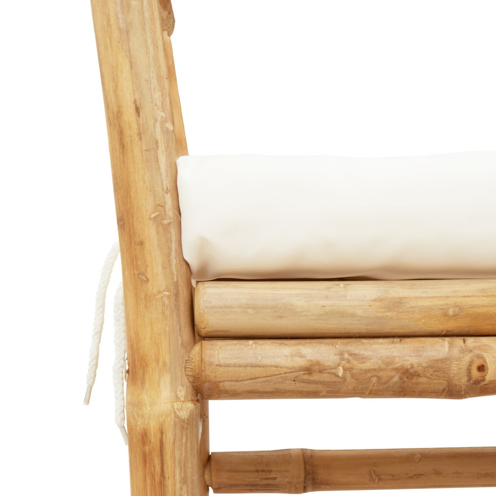 Produktbild för Trädgårdsbänk med kudde Brun 110 x 38 x 65cm Bambu