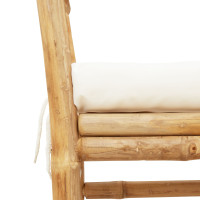 Produktbild för Trädgårdsbänk med kudde Brun 110 x 38 x 65cm Bambu