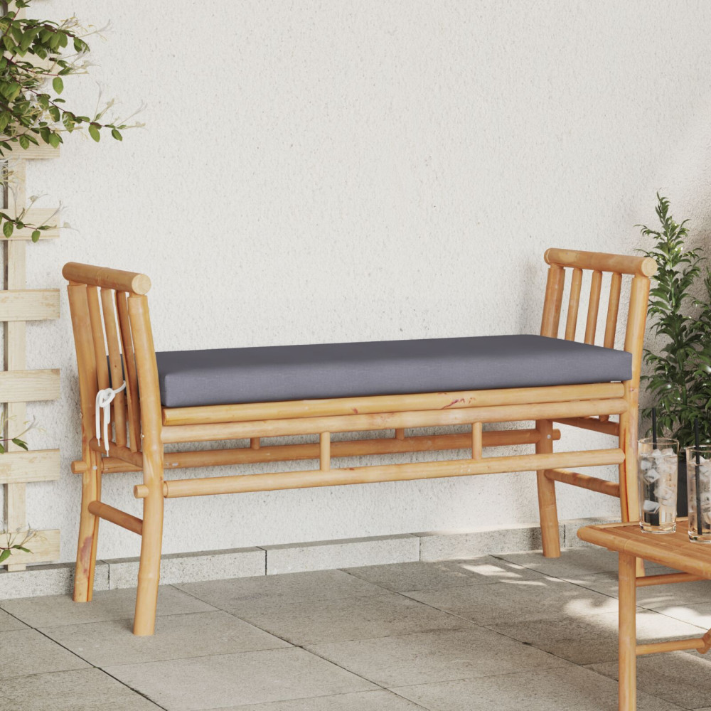 Produktbild för Trädgårdsbänk med kudde Brun 110 x 38 x 65cm Bambu