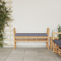 Produktbild för Trädgårdsbänk med kudde Brun 110 x 38 x 65cm Bambu