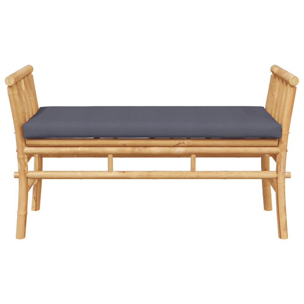 Produktbild för Trädgårdsbänk med kudde Brun 110 x 38 x 65cm Bambu