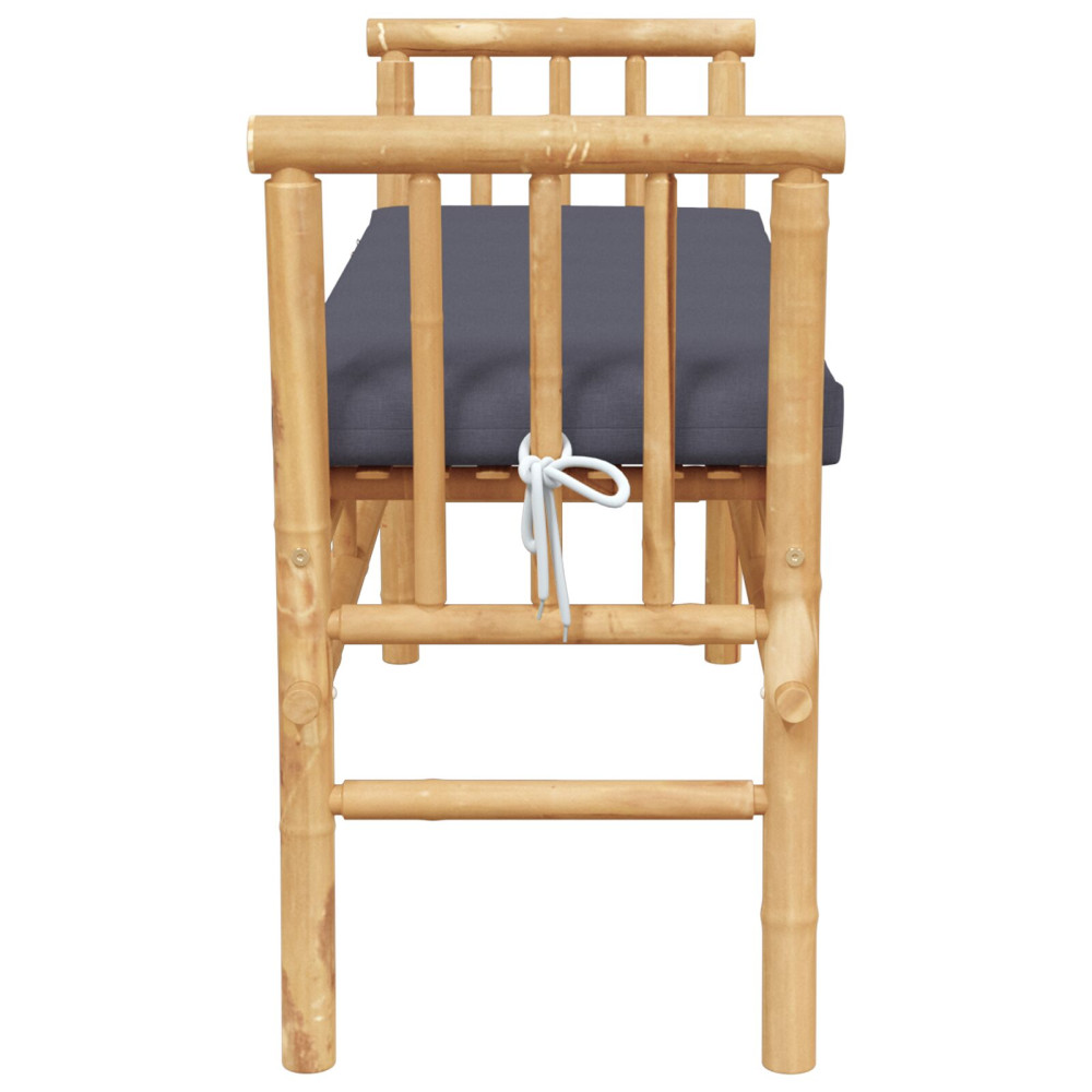 Produktbild för Trädgårdsbänk med kudde Brun 110 x 38 x 65cm Bambu