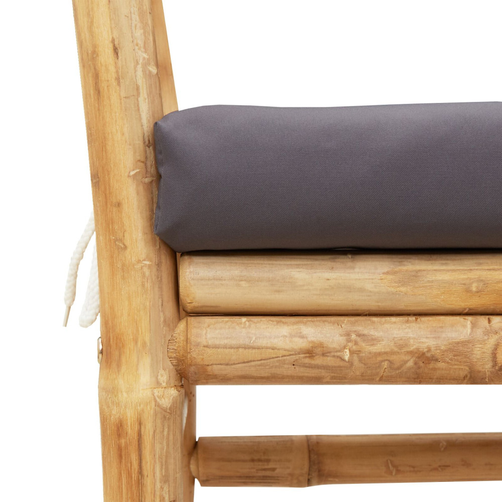 Produktbild för Trädgårdsbänk med kudde Brun 110 x 38 x 65cm Bambu