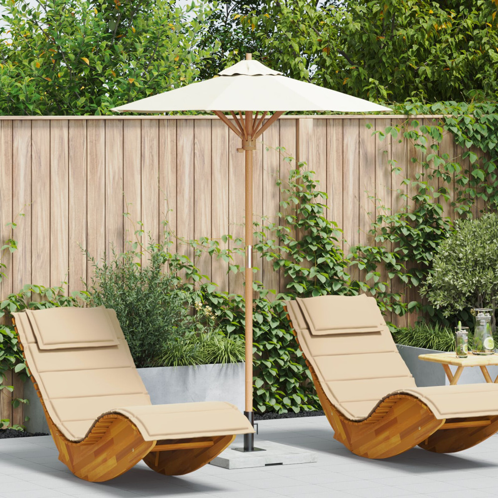 Produktbild för Trädgårdsparasol Krämvit Ø 150 x 210 cm Bambu