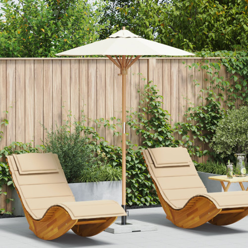 vidaXL Trädgårdsparasol Krämvit Ø 150 x 210 cm Bambu