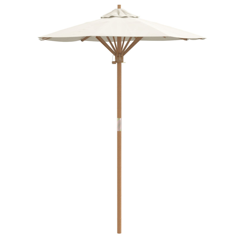 Produktbild för Trädgårdsparasol Krämvit Ø 150 x 210 cm Bambu