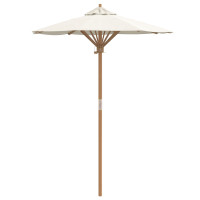 Produktbild för Trädgårdsparasol Krämvit Ø 150 x 210 cm Bambu