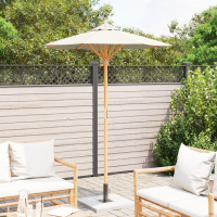 Produktbild för Trädgårdsparasol Krämvit Ø 150 x 210 cm Bambu