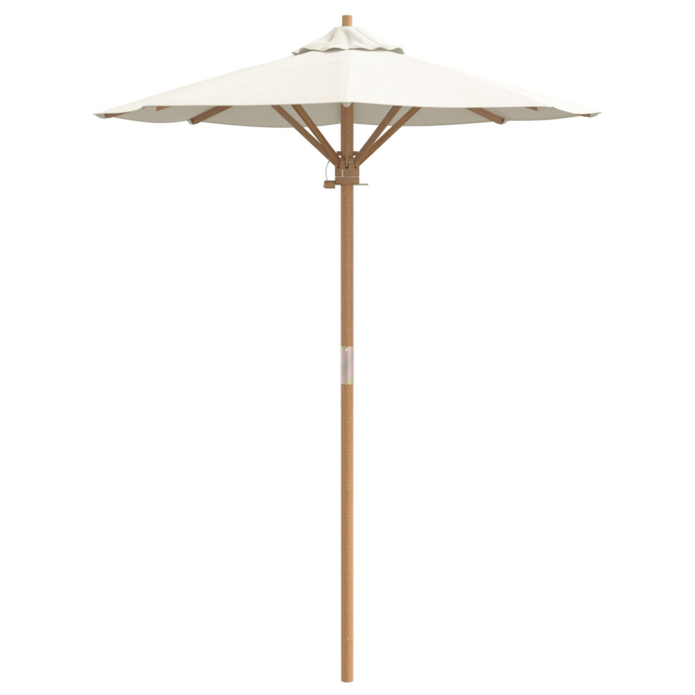 Produktbild för Trädgårdsparasol Krämvit Ø 150 x 210 cm Bambu
