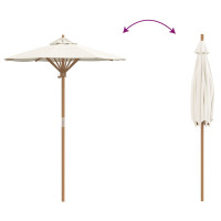 Produktbild för Trädgårdsparasol Krämvit Ø 150 x 210 cm Bambu
