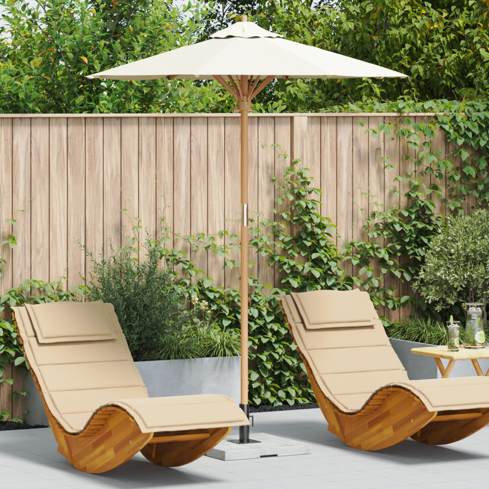 Produktbild för Trädgårdsparasol Krämvit Ø 180 x 230 cm Bambu