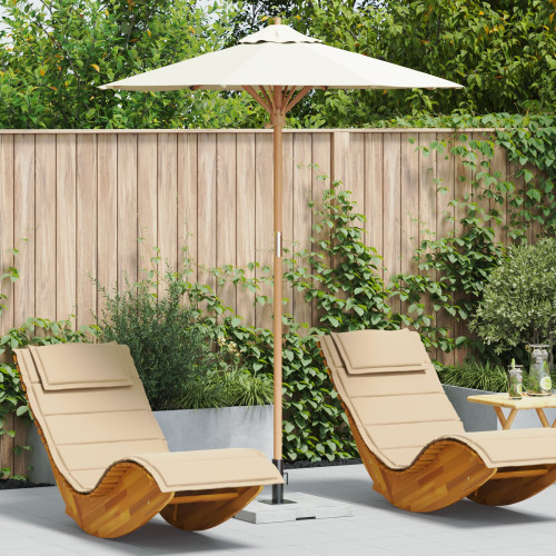 vidaXL Trädgårdsparasol Krämvit Ø 180 x 230 cm Bambu