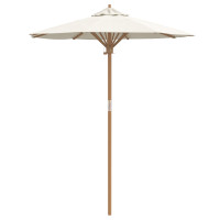 Produktbild för Trädgårdsparasol Krämvit Ø 180 x 230 cm Bambu