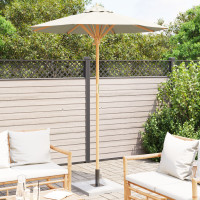 Produktbild för Trädgårdsparasol Krämvit Ø 180 x 230 cm Bambu