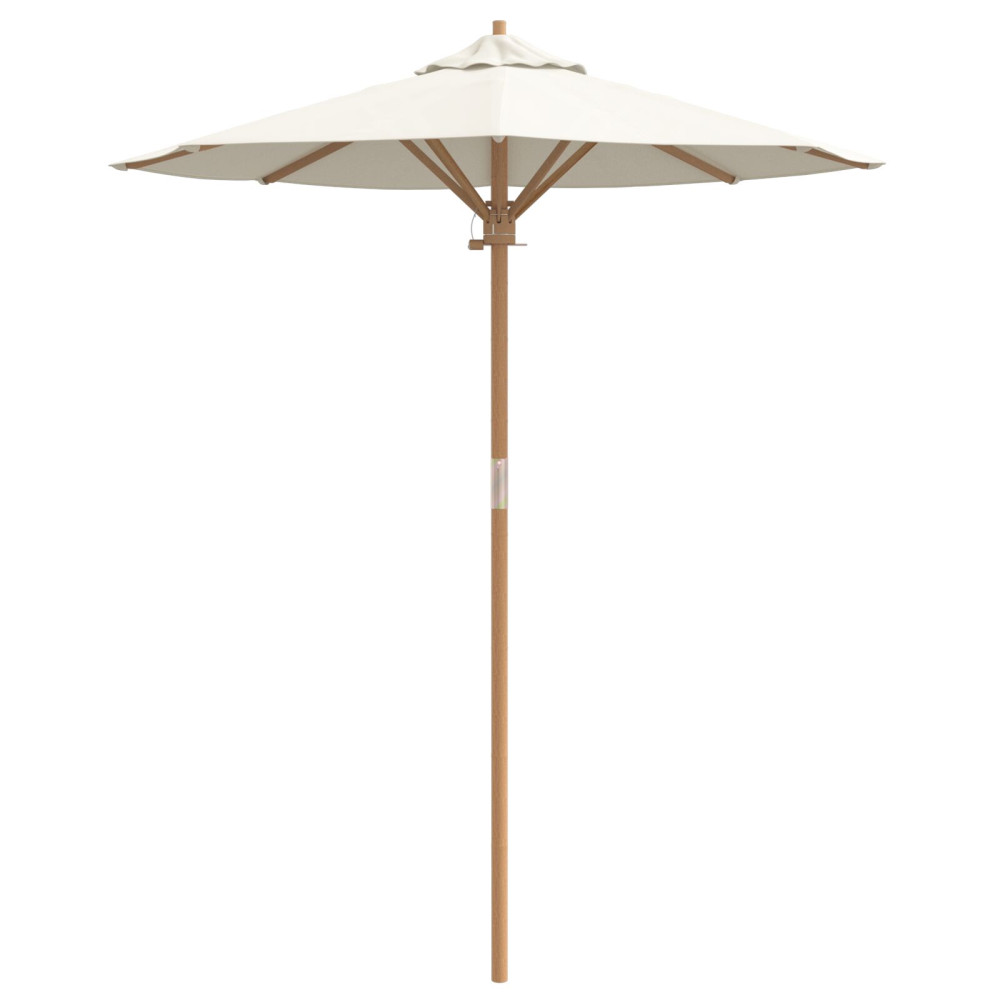 Produktbild för Trädgårdsparasol Krämvit Ø 180 x 230 cm Bambu