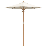 Produktbild för Trädgårdsparasol Krämvit Ø 180 x 230 cm Bambu