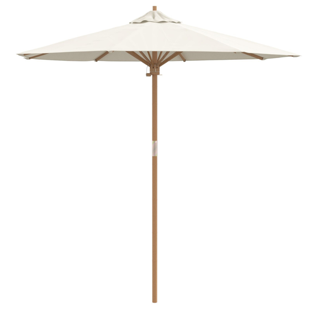 Produktbild för Trädgårdsparasol Krämvit Ø 217 x 230 cm Bambu