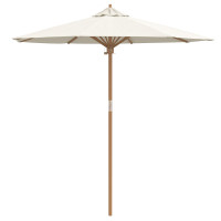 Produktbild för Trädgårdsparasol Krämvit Ø 217 x 230 cm Bambu