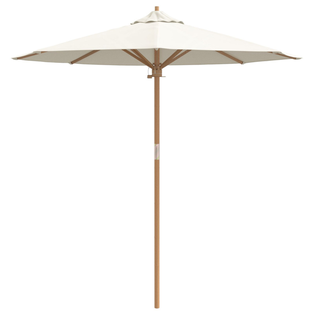Produktbild för Trädgårdsparasol Krämvit Ø 217 x 230 cm Bambu
