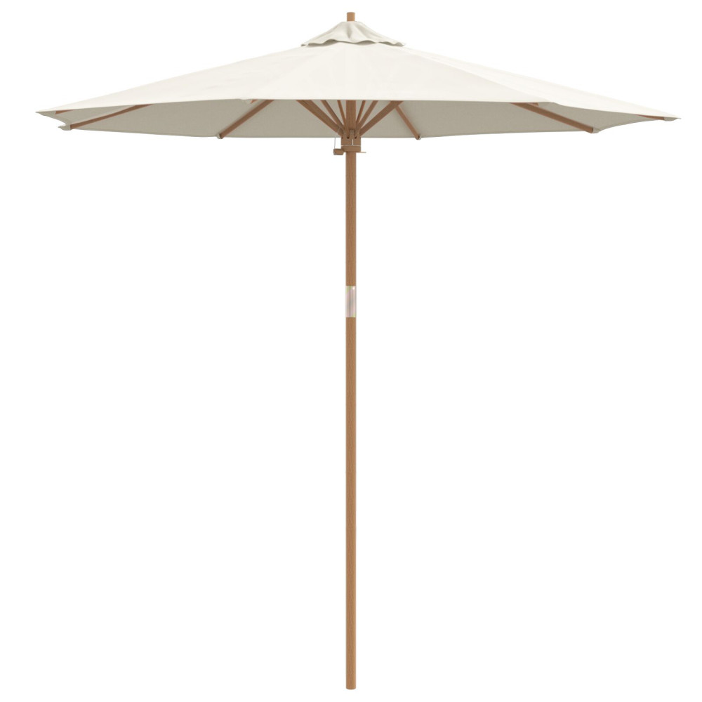 Produktbild för Trädgårdsparasol Krämvit Ø 240 x 260 cm Bambu