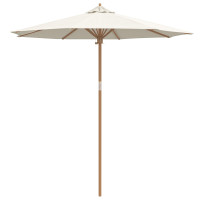 Produktbild för Trädgårdsparasol Krämvit Ø 240 x 260 cm Bambu
