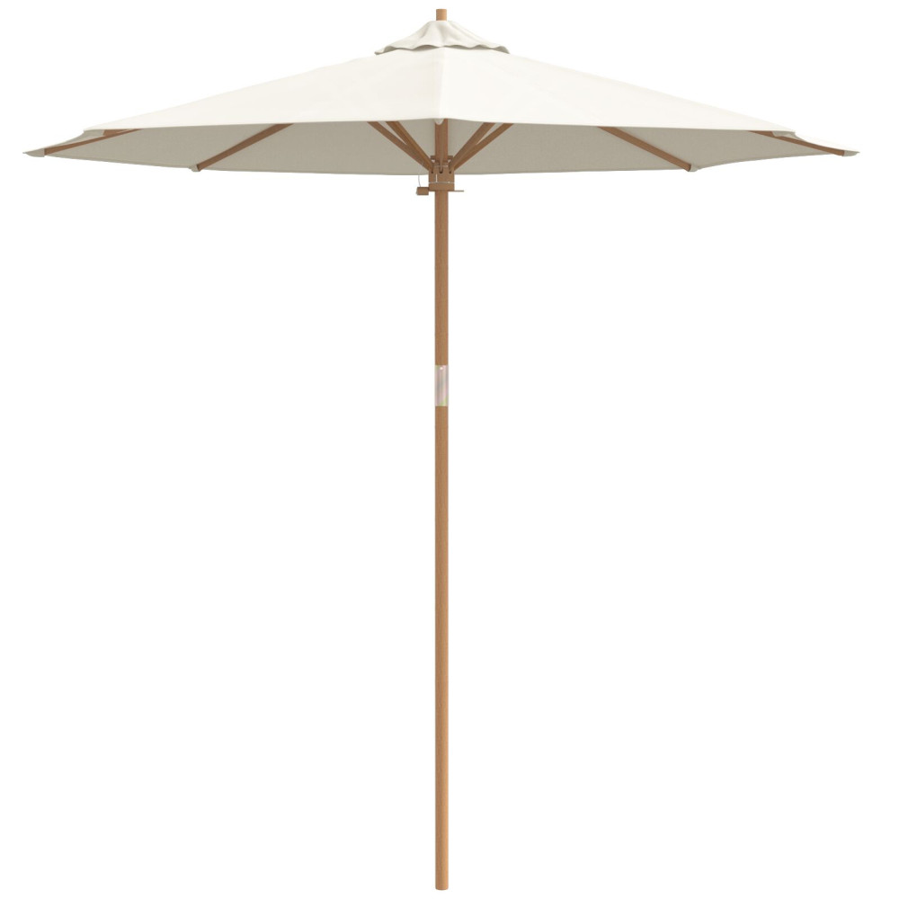 Produktbild för Trädgårdsparasol Krämvit Ø 240 x 260 cm Bambu