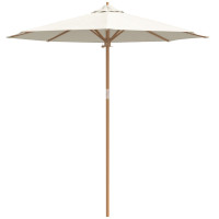 Produktbild för Trädgårdsparasol Krämvit Ø 240 x 260 cm Bambu