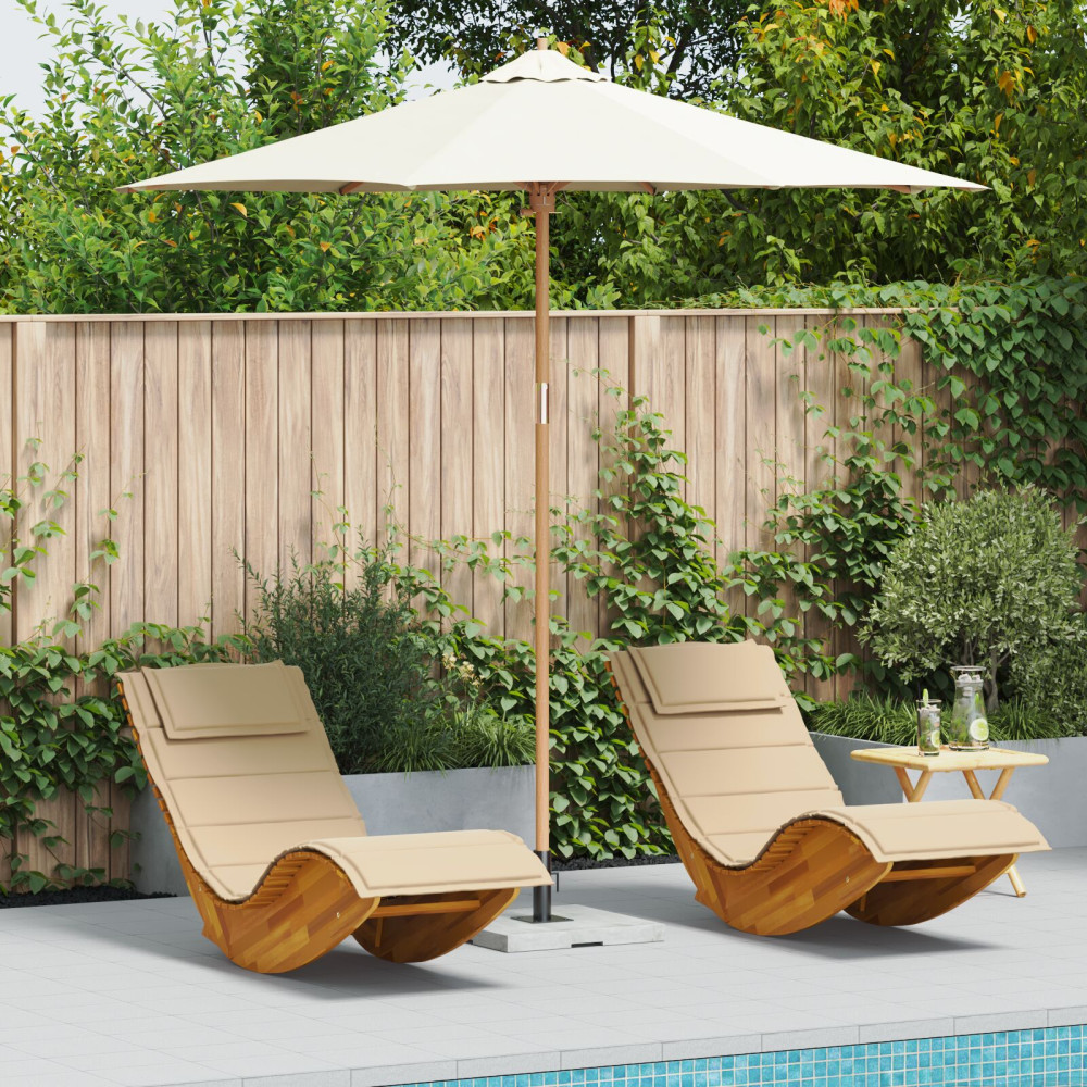 Produktbild för Trädgårdsparasol Krämvit Ø 270 x 260 cm Bambu