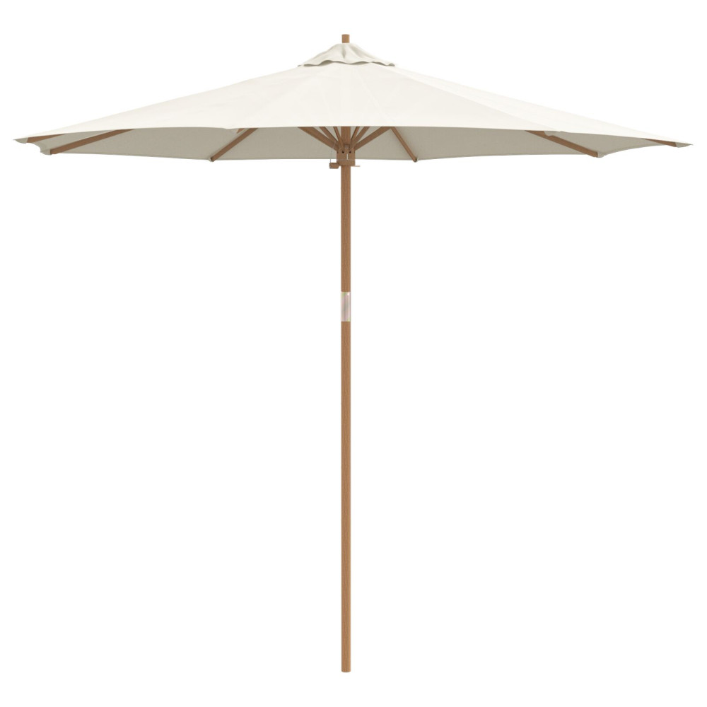 Produktbild för Trädgårdsparasol Krämvit Ø 270 x 260 cm Bambu