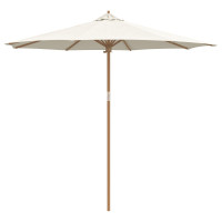 Produktbild för Trädgårdsparasol Krämvit Ø 270 x 260 cm Bambu