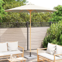 Produktbild för Trädgårdsparasol Krämvit Ø 270 x 260 cm Bambu