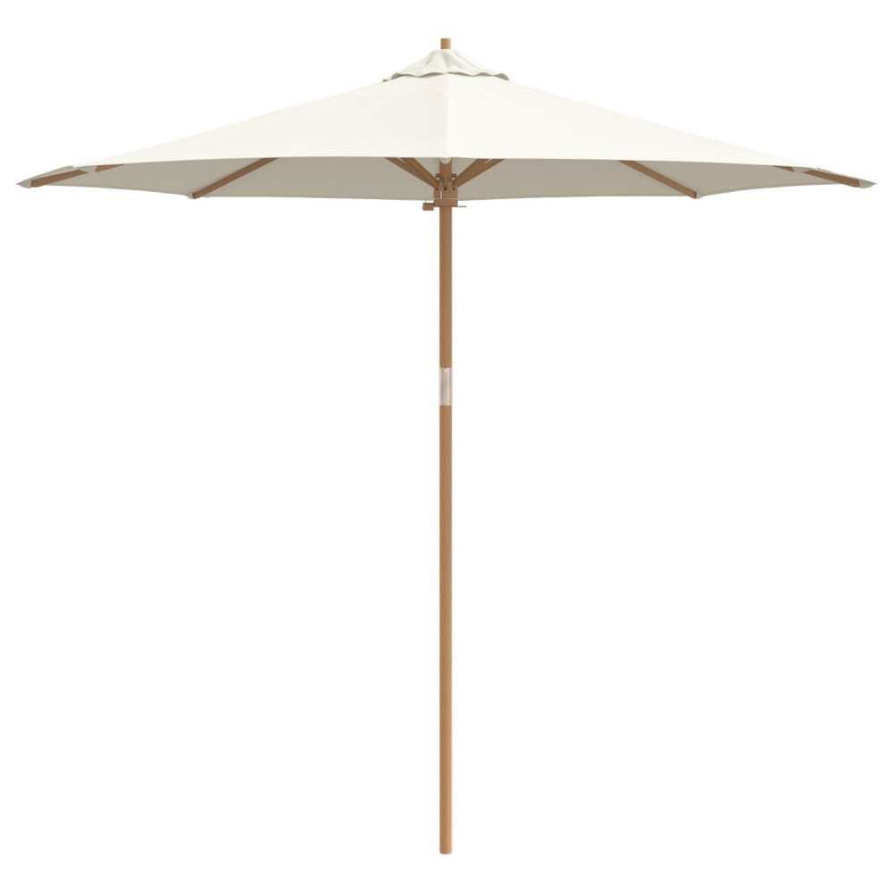 Produktbild för Trädgårdsparasol Krämvit Ø 270 x 260 cm Bambu