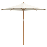 Produktbild för Trädgårdsparasol Krämvit Ø 270 x 260 cm Bambu
