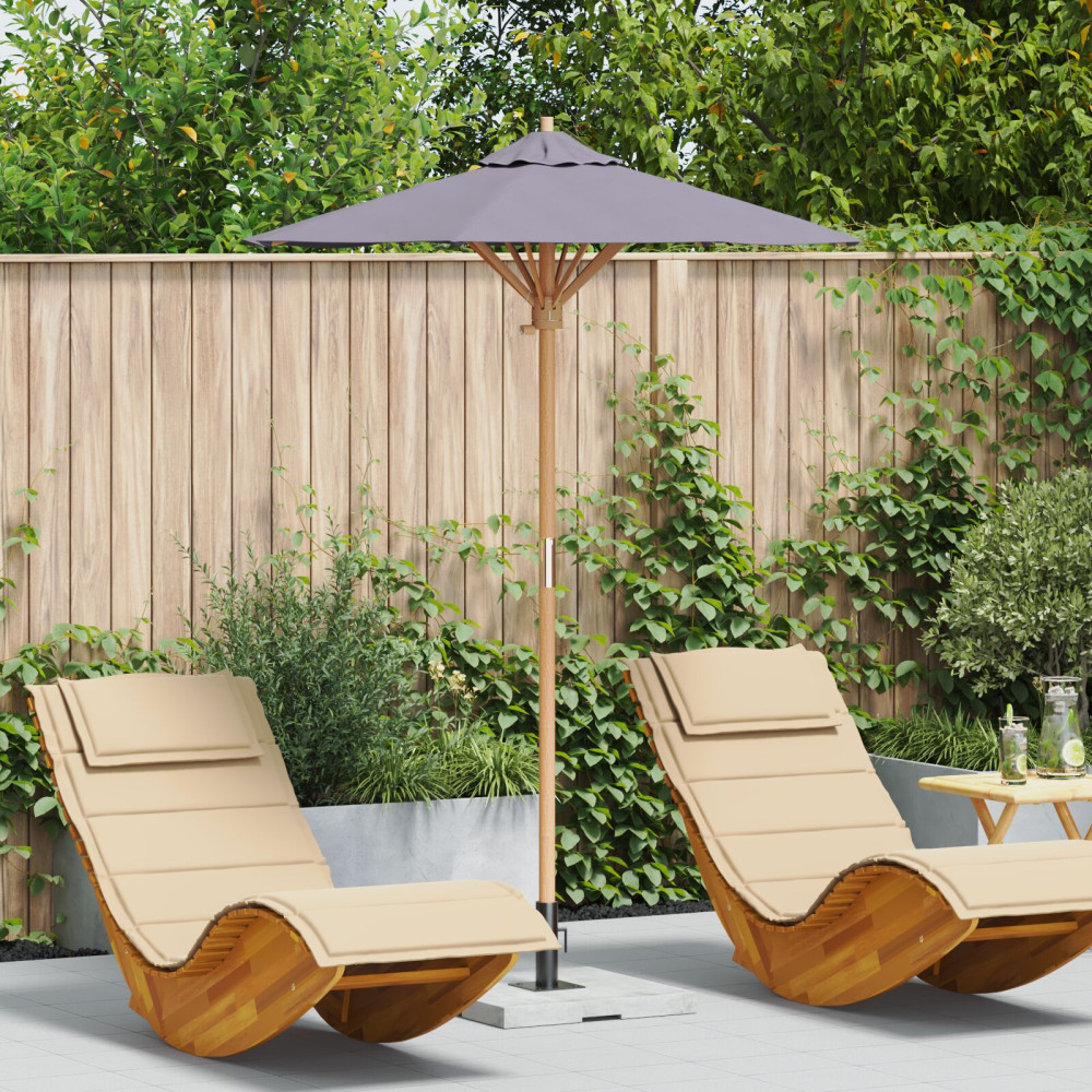 Produktbild för Trädgårdsparasol Mörkgrå Ø 150 x 210 cm Bambu
