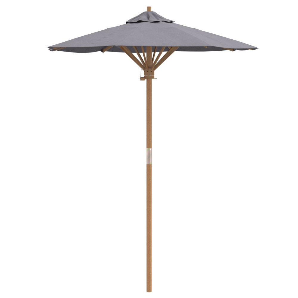 Produktbild för Trädgårdsparasol Mörkgrå Ø 150 x 210 cm Bambu